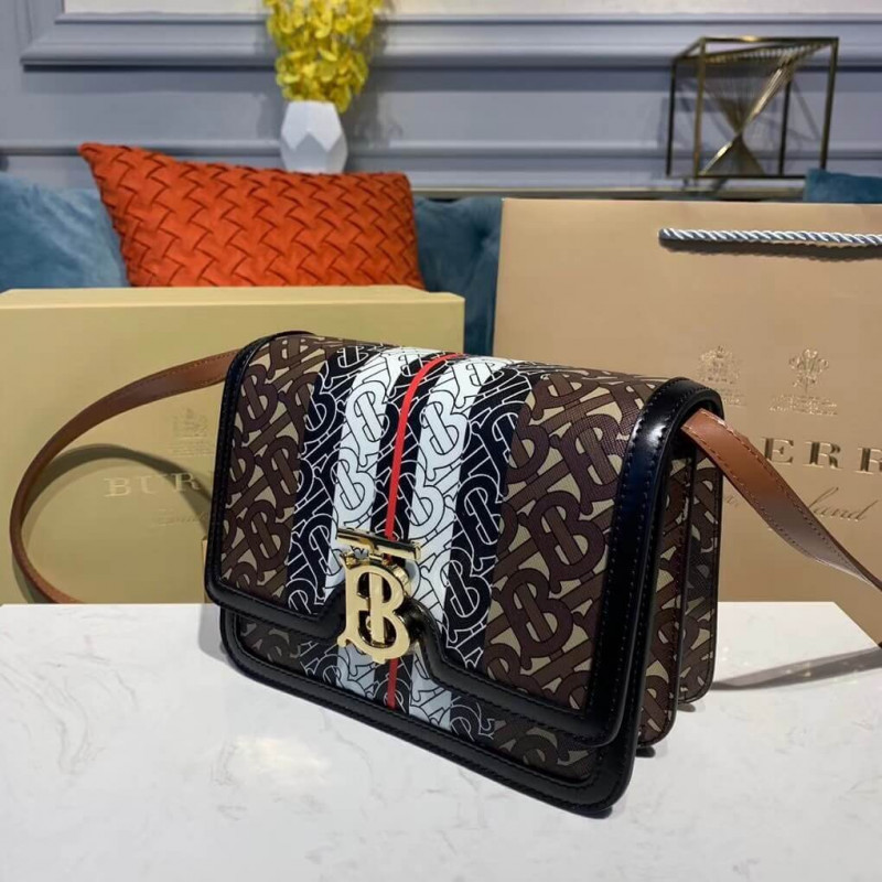 Burberry Small Monogram Stripe E-Canvas TB Bolsa 80193361-1