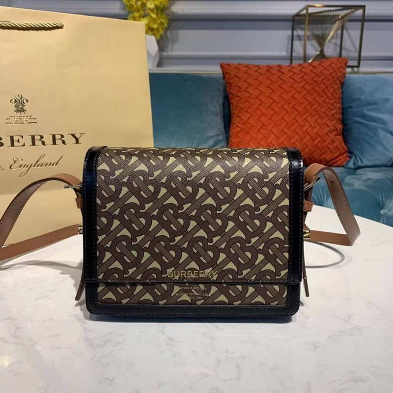 Burberry Small Monogram Impresión E-Canvas Grace Bolsa 80264311-1