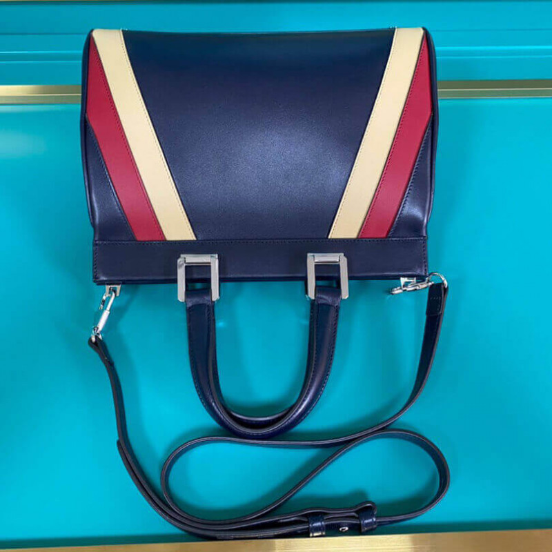 Gucci Zumi Cuero liso con rayas Bolsas de mango superior pequeño 569712-4