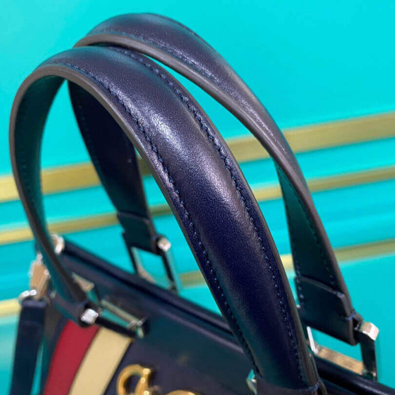 Gucci Zumi Cuero liso con rayas Bolsas de mango superior pequeño 569712-8