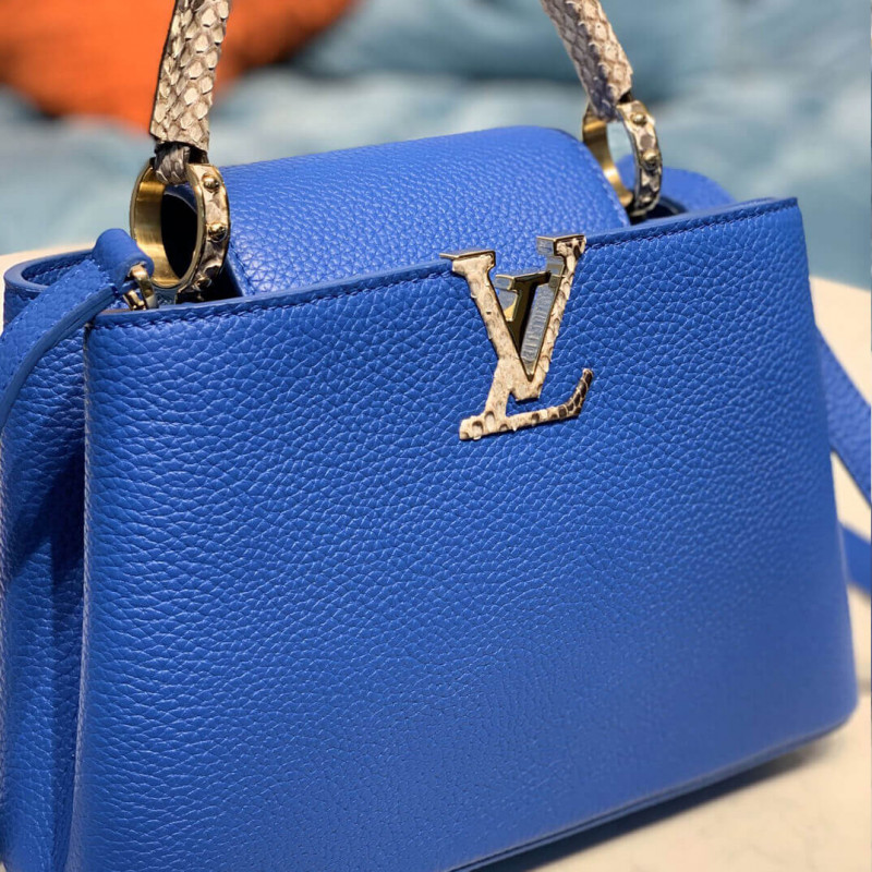 Louis Vuitton Taurillon y Python-Skin Capucines BB N98387 N97980-5