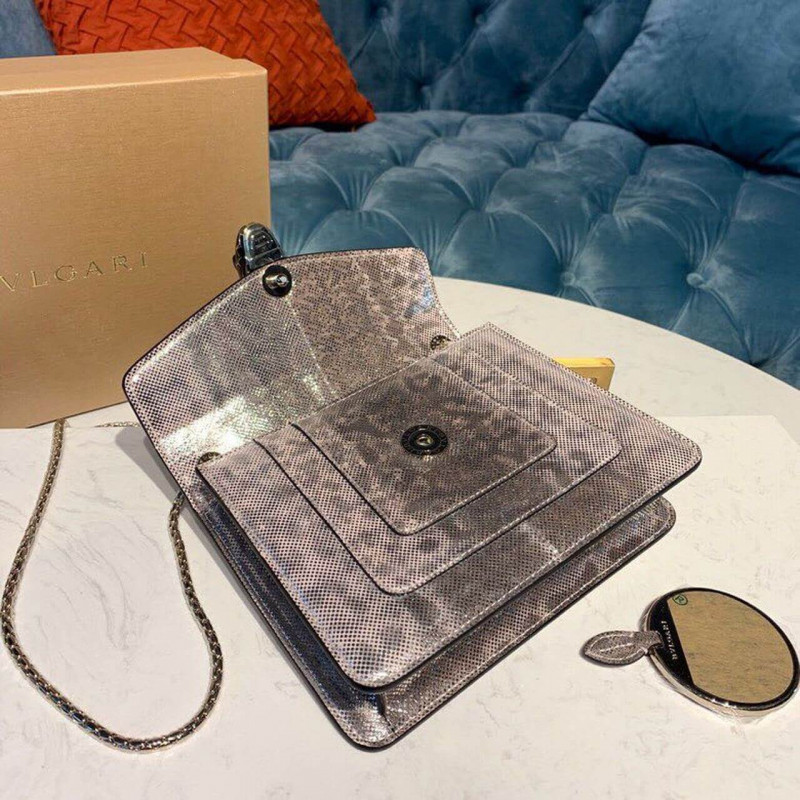 BVLGARI SERPENTI Forever 20cm Crossbody Bolsa en Karung Skin 288782-12