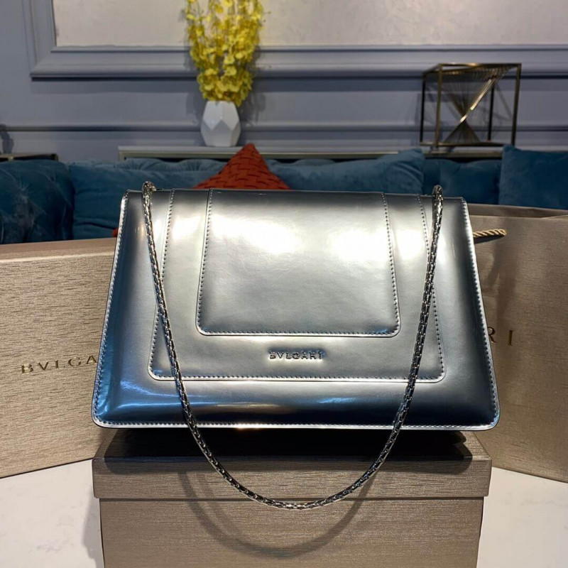 BVLGARI SERPENTI Forever Shoulder Bolsa 28 cm en plata Metálica 35106-1