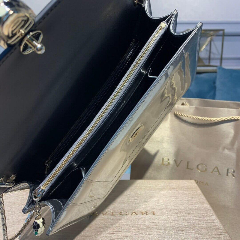 BVLGARI SERPENTI Forever Shoulder Bolsa 28 cm en plata Metálica 35106-8