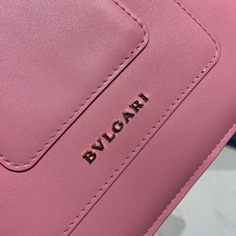 BVLGARI SERPENTI Forever Crossbody Top Many Bolsa 18cm 284537 White/Pink-5