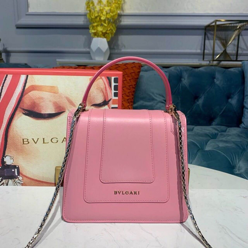 BVLGARI SERPENTI Forever Crossbody Top Many Bolsa 18cm 284537 White/Pink-8