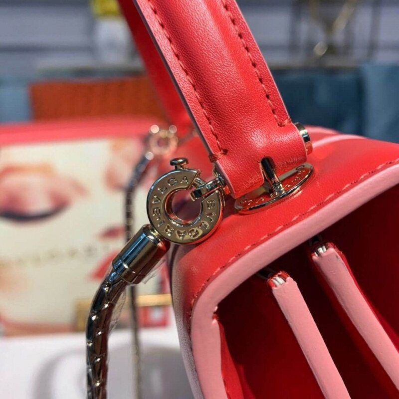 BVLGARI SERPENTI Forever Crossbody Top Many Bolsa 18cm 284537 Blanco/rojo-5