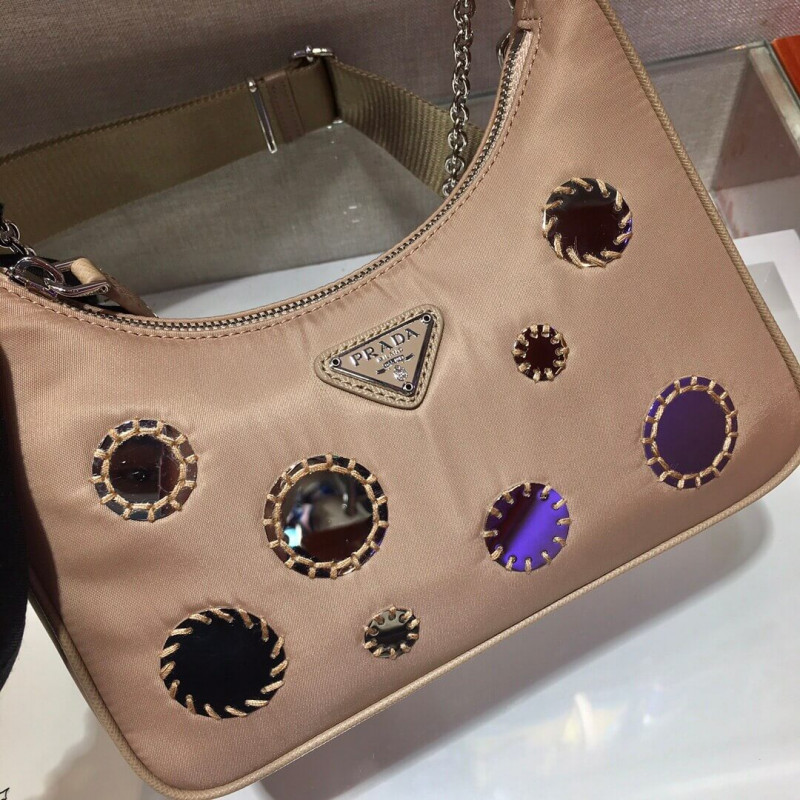 Prada Hobo re Edition Bordado de bordadas Cross Body Bold 1BH204-4