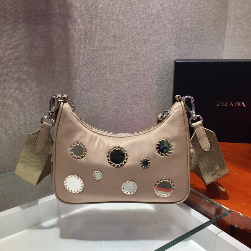 Prada Hobo re Edition Bordado de bordadas Cross Body Bold 1BH204-6