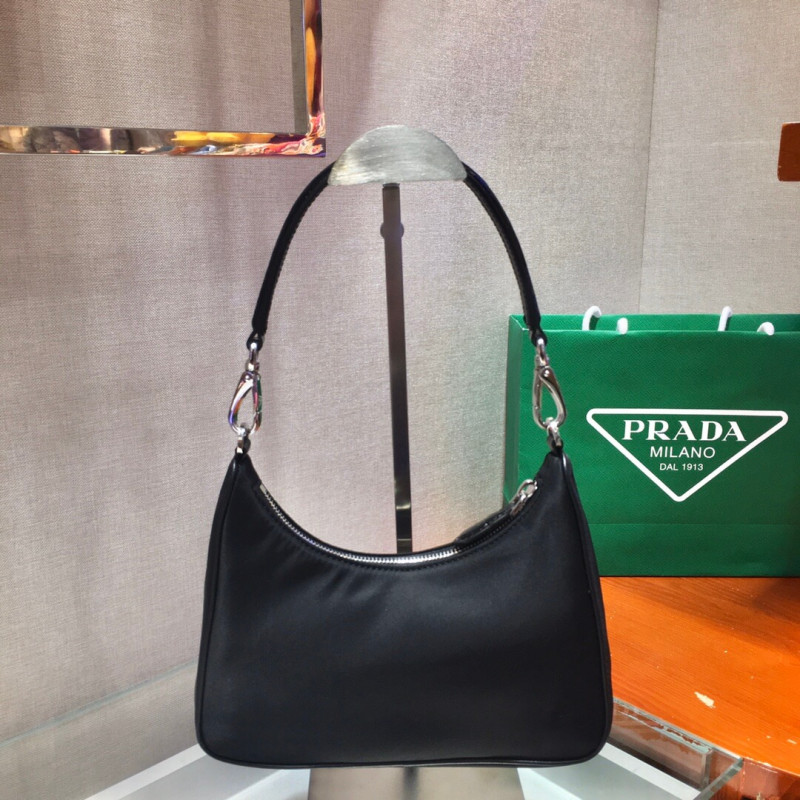 Prada Nylon y Crocodile Hobo Shoulder Bolsa 1BC204-4
