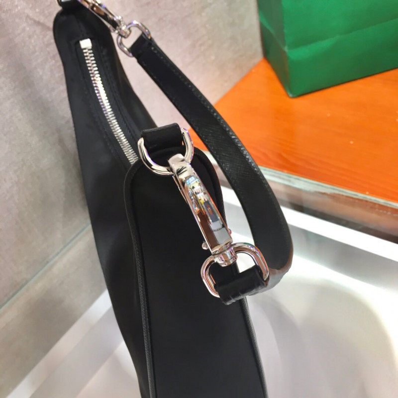 Prada Nylon y Crocodile Hobo Shoulder Bolsa 1BC204-8