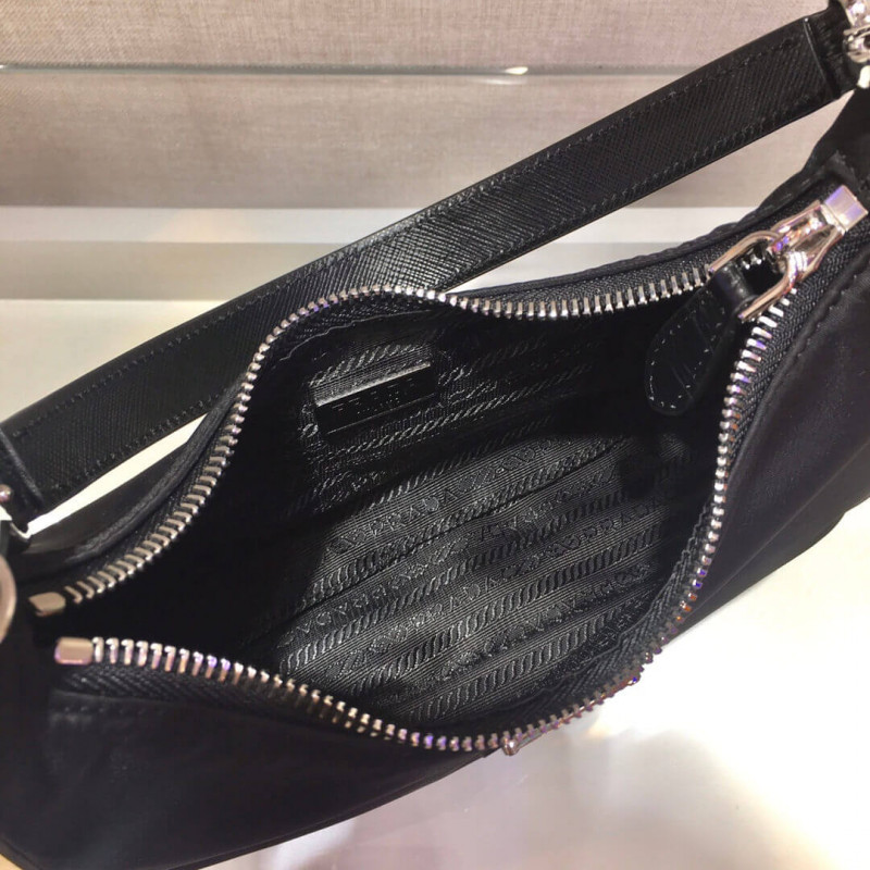 Prada Nylon y Crocodile Hobo Shoulder Bolsa 1BC204-9