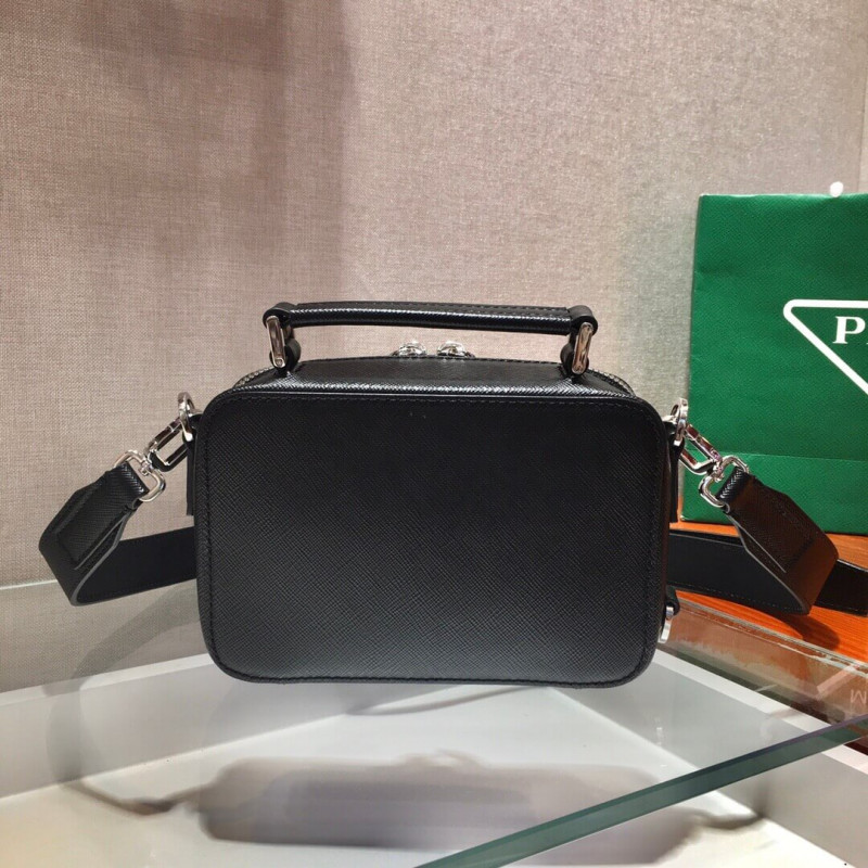 Prada Brique Saffiano Bolsa de cuero de cuero 2vh070-4