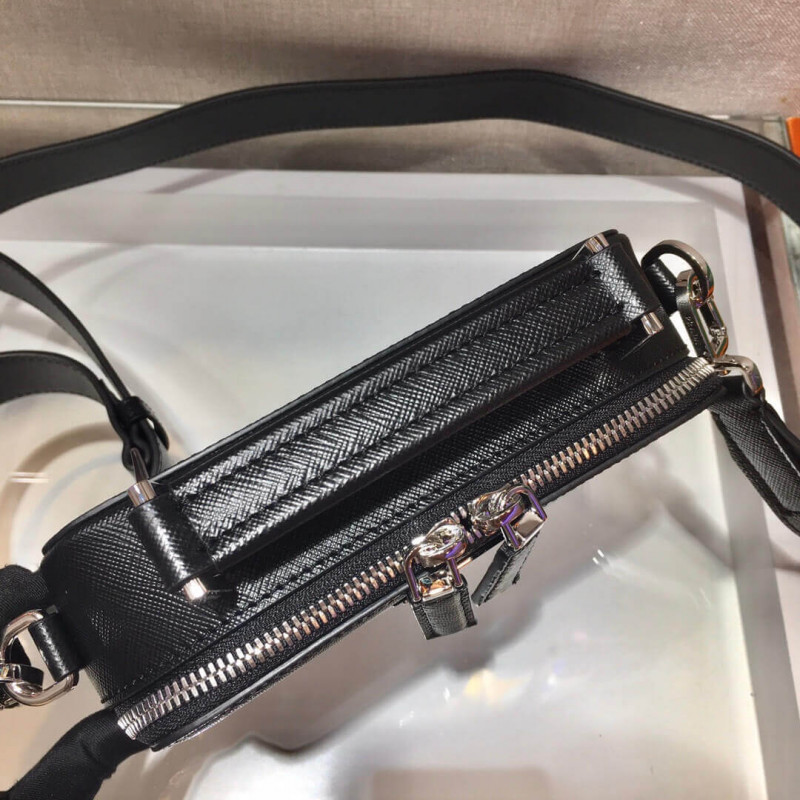 Prada Brique Saffiano Bolsa de cuero de cuero 2vh070-7