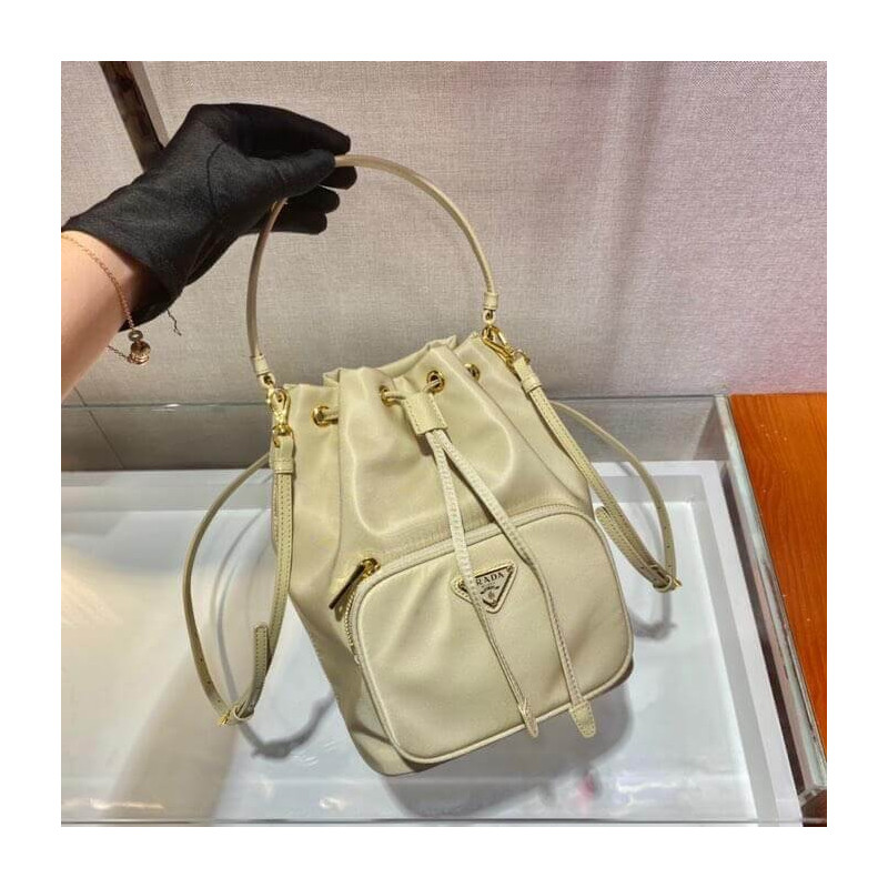 bolso de hombro de cuero de dueto de prada 1BH038-3