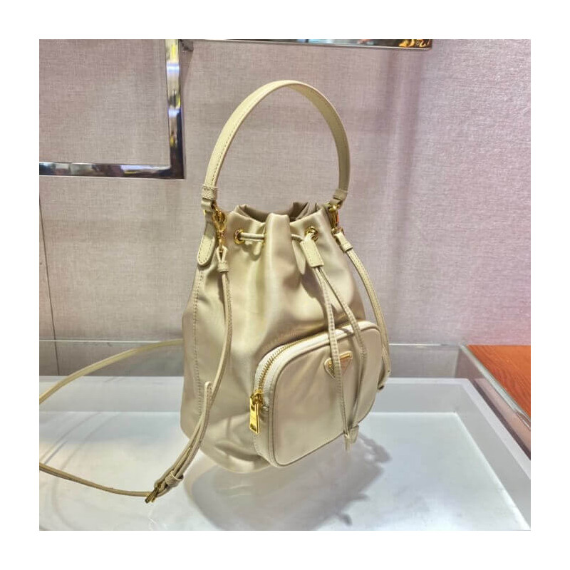 bolso de hombro de cuero de dueto de prada 1BH038-4