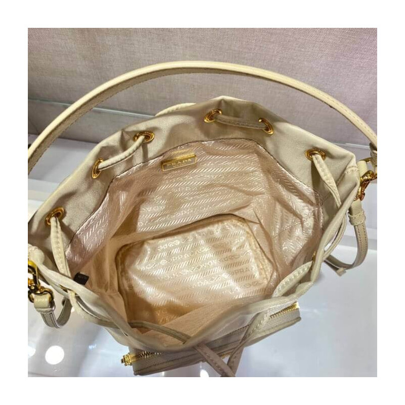 bolso de hombro de cuero de dueto de prada 1BH038-9