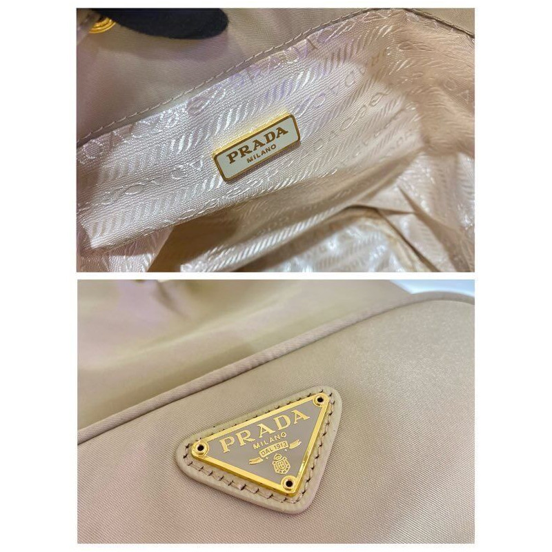 bolso de hombro de cuero de dueto de prada 1BH038-10