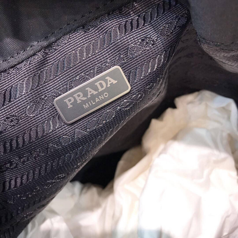 bolso de hombro de nylon de dueta de prada con adornos trenzado 1BH038-8