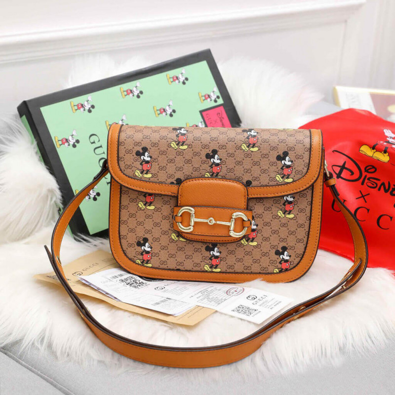 Disney X Gucci 1955 Horsebit GG Supreme Shoulder Bolsa 602204-3