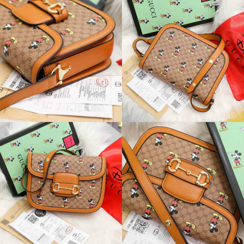 Disney X Gucci 1955 Horsebit GG Supreme Shoulder Bolsa 602204-5