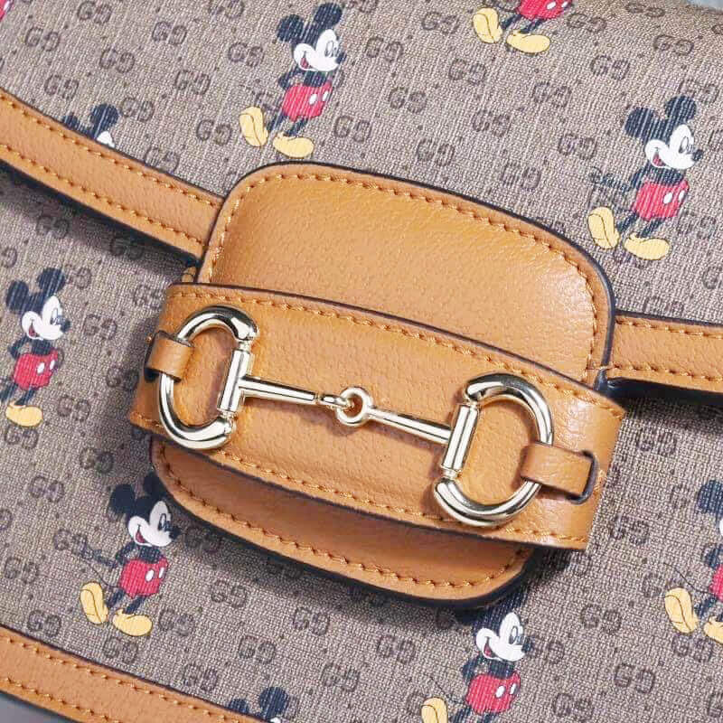 Disney X Gucci 1955 Horsebit GG Supreme Shoulder Bolsa 602204-6