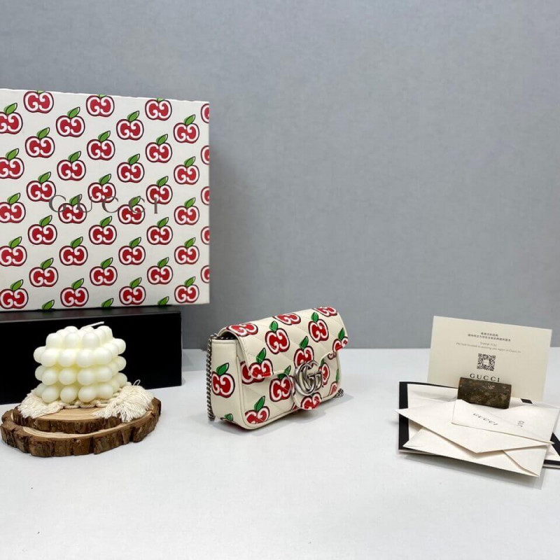 Gucci GG Apple Print Super Mini Bolsa 476433-7