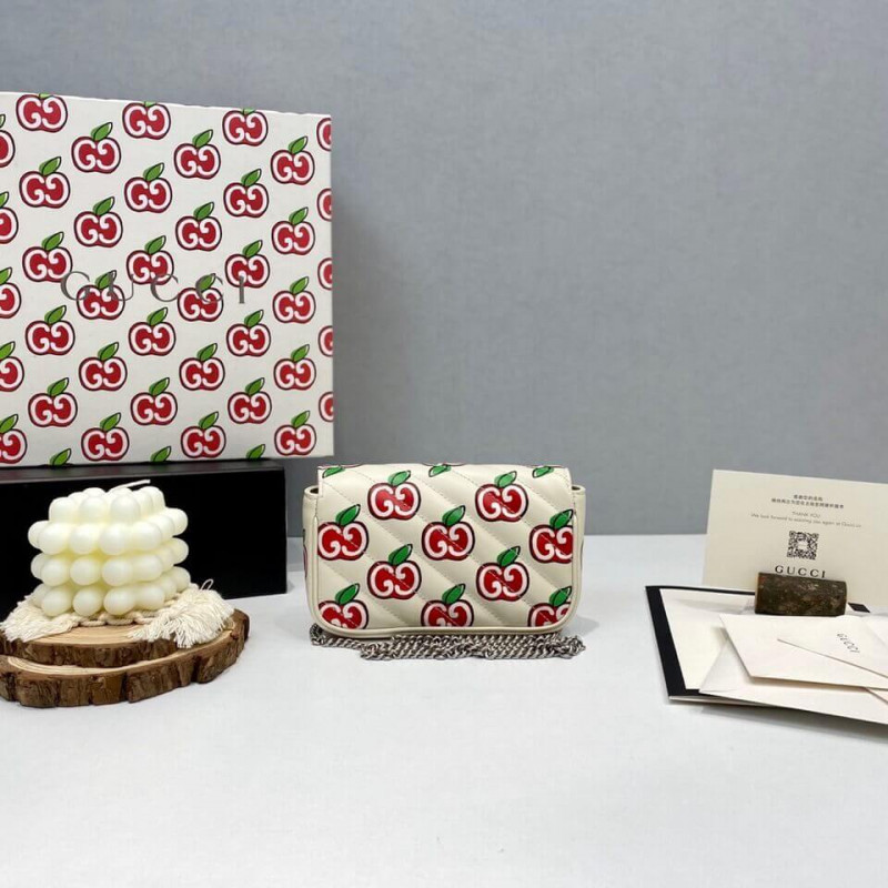 Gucci GG Apple Print Super Mini Bolsa 476433-8