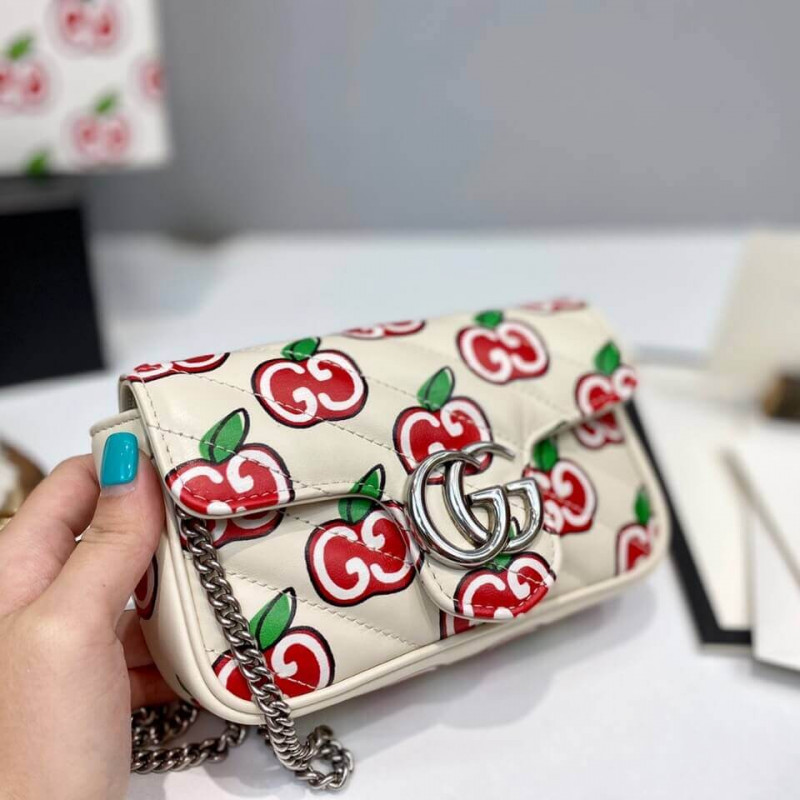 Gucci GG Apple Print Super Mini Bolsa 476433-9