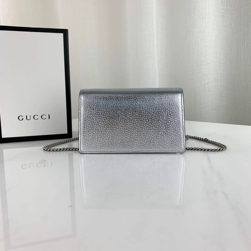 Gucci Silver Dionysus Super Mini Bolsa 476432-4