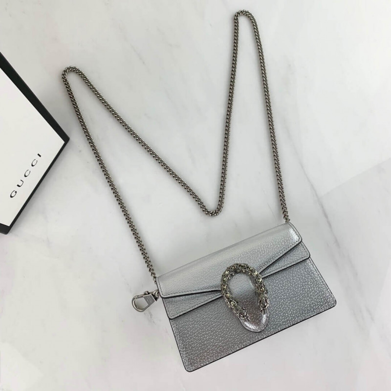 Gucci Silver Dionysus Super Mini Bolsa 476432-5