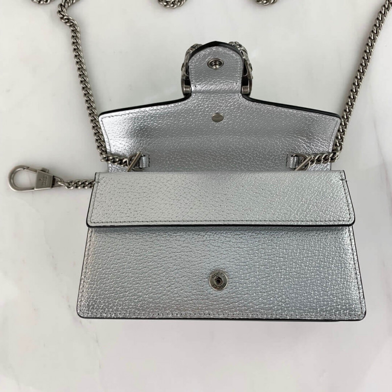 Gucci Silver Dionysus Super Mini Bolsa 476432-6