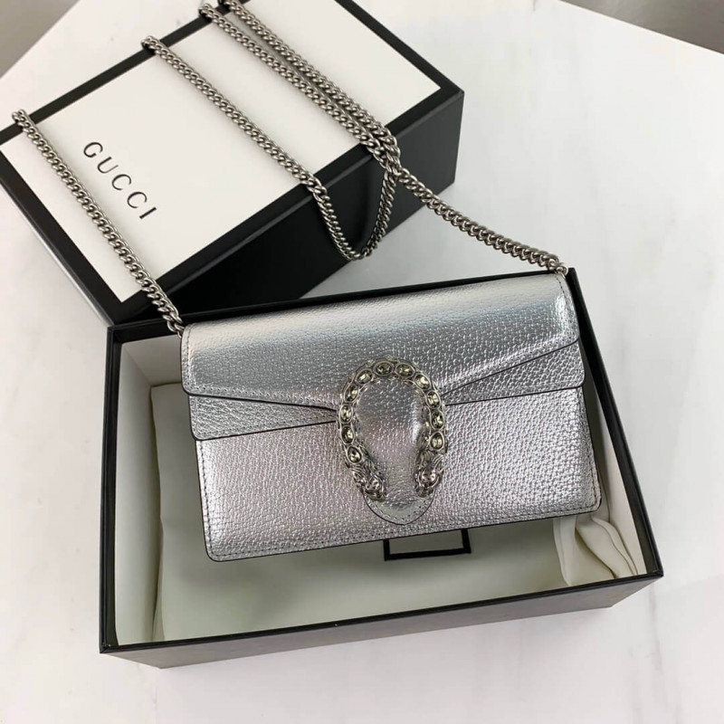 Gucci Silver Dionysus Super Mini Bolsa 476432-10