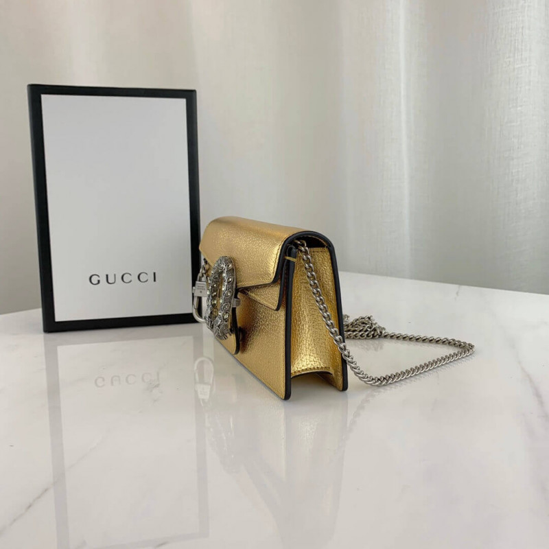 Gucci Gold Dionysus Super Mini Bolsa 476432-3