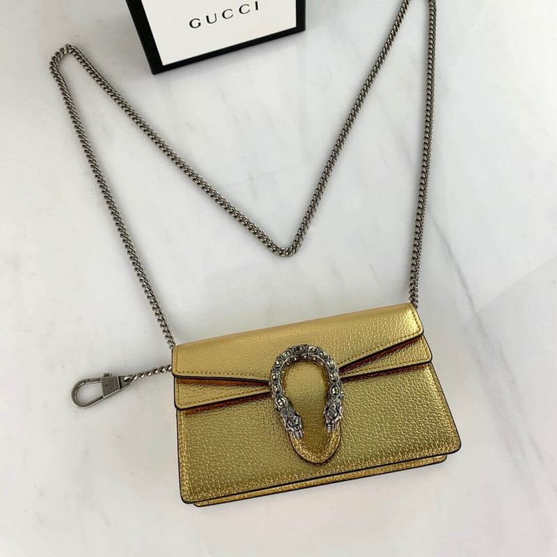 Gucci Gold Dionysus Super Mini Bolsa 476432-5