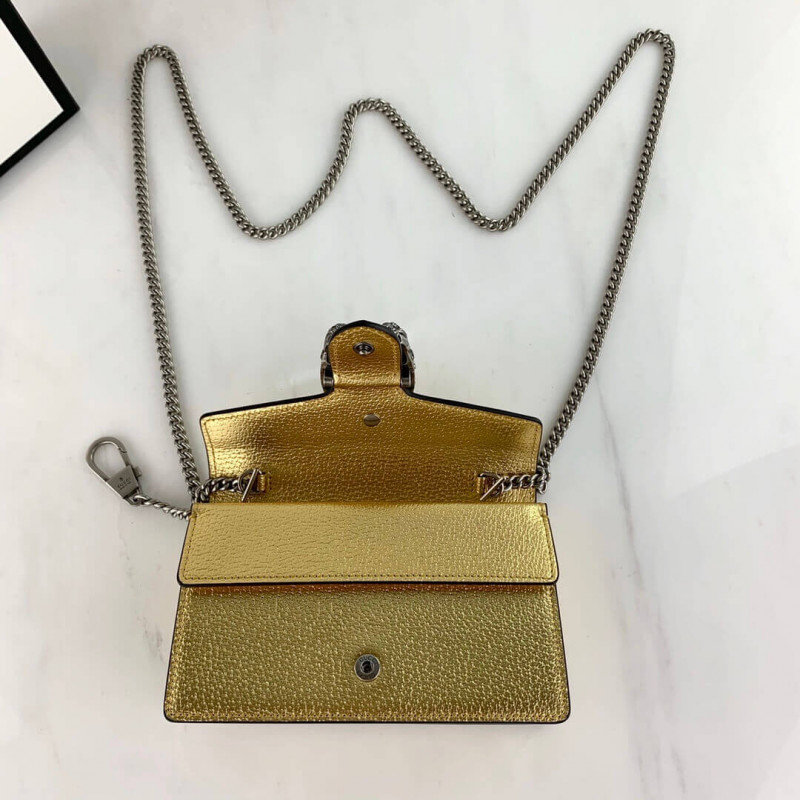 Gucci Gold Dionysus Super Mini Bolsa 476432-6