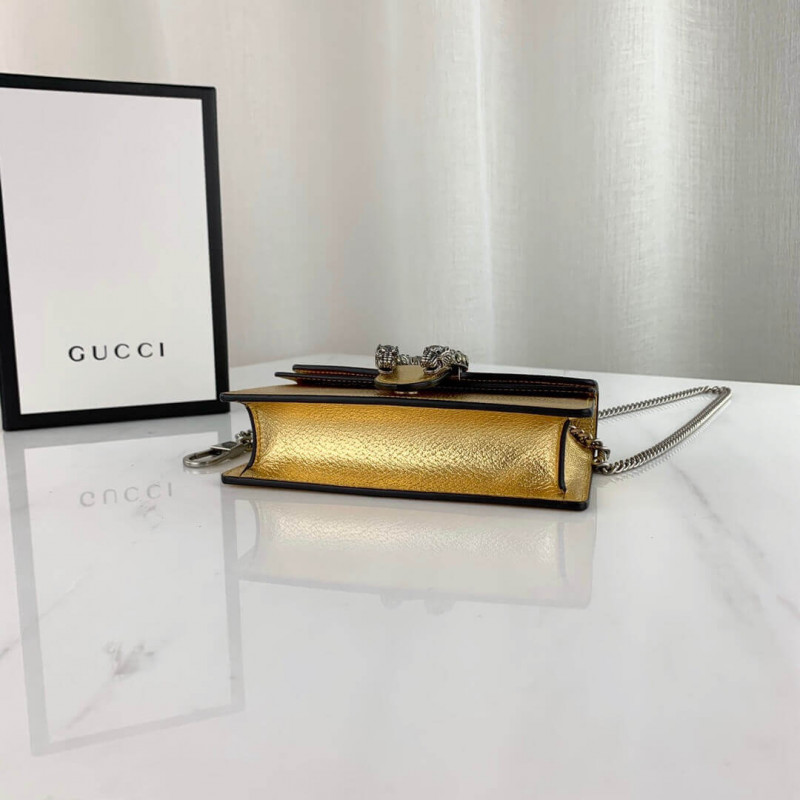 Gucci Gold Dionysus Super Mini Bolsa 476432-7