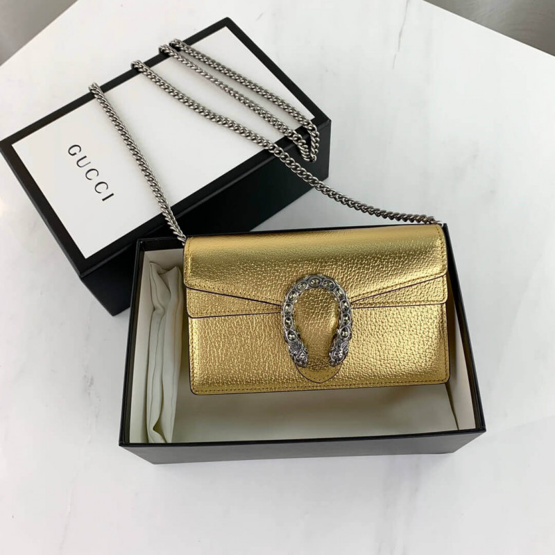Gucci Gold Dionysus Super Mini Bolsa 476432-10