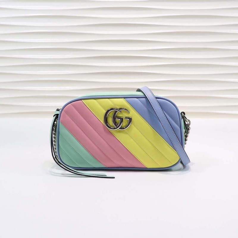 Gucci GG Bolso de hombro pequeño en pastel y arcoiris 447632-1