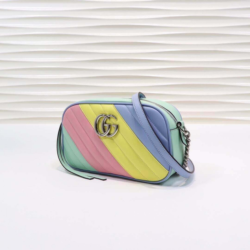 Gucci GG Bolso de hombro pequeño en pastel y arcoiris 447632-2