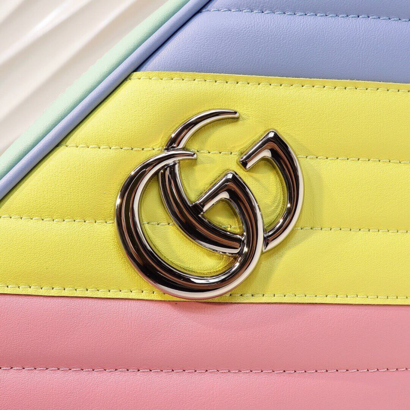 Gucci GG Bolso de hombro pequeño en pastel y arcoiris 447632-4