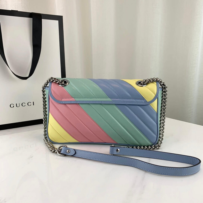 Gucci GG Marmont Pequeño hombro en pastel y arcoiris 443497-3