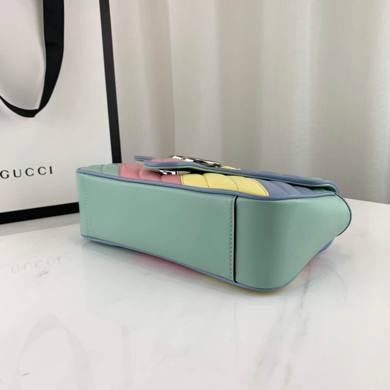 Gucci GG Marmont Pequeño hombro en pastel y arcoiris 443497-6