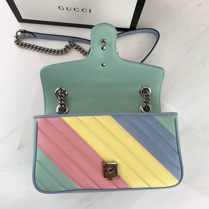 Gucci GG Marmont Pequeño hombro en pastel y arcoiris 443497-7