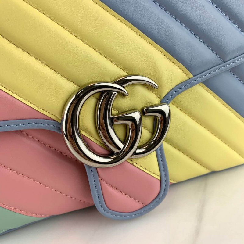 Gucci GG Marmont Pequeño hombro en pastel y arcoiris 443497-9