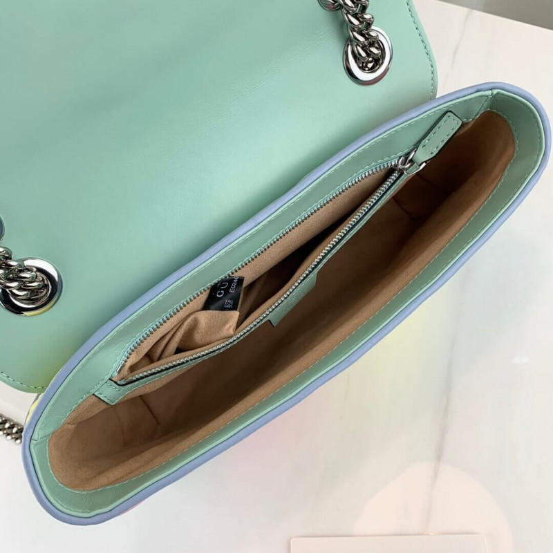 Gucci GG Marmont Pequeño hombro en pastel y arcoiris 443497-10