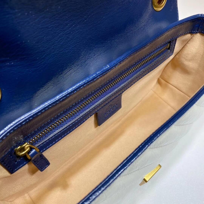 Gucci GG Marmont Bolso de hombro pequeño 443497 Blanco-9