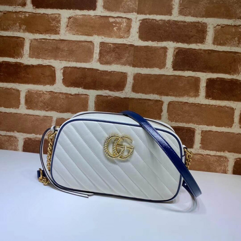 Gucci GG Marmont Bolso de hombro pequeño 447632 Blanco-1
