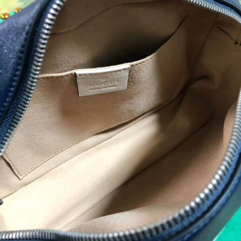 Gucci GG Marmont Bolso de hombro pequeño 447632 Azul-10