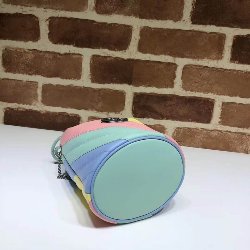 Gucci GG Marmont Mini Bucket Bolsas en pastel y arco iris 575163-4